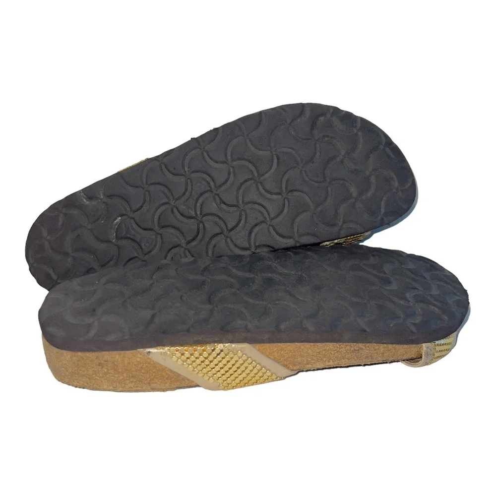 TATAMI Birkenstock Women's Gold Beaded Criss-Cross Strap Sandals Size 9 EU 40